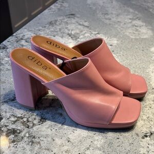 Diba Blush Pink Mules Size 7